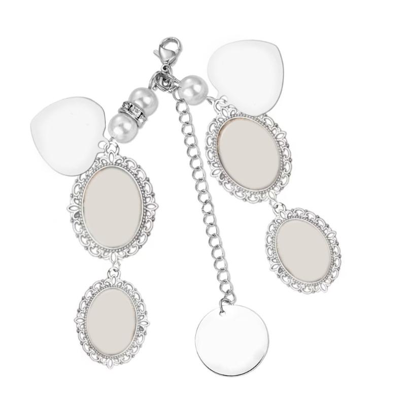 Handmade Alloy Glass Bridal Bag Charm Photo Frame Pendant Alloy Texture Perfect for Wedding Bouquet and Anniversary Gift