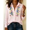 Floral Print Women Blouse Spring Autumn Femme Office Lady Button Up Turn Down Collar Shirts