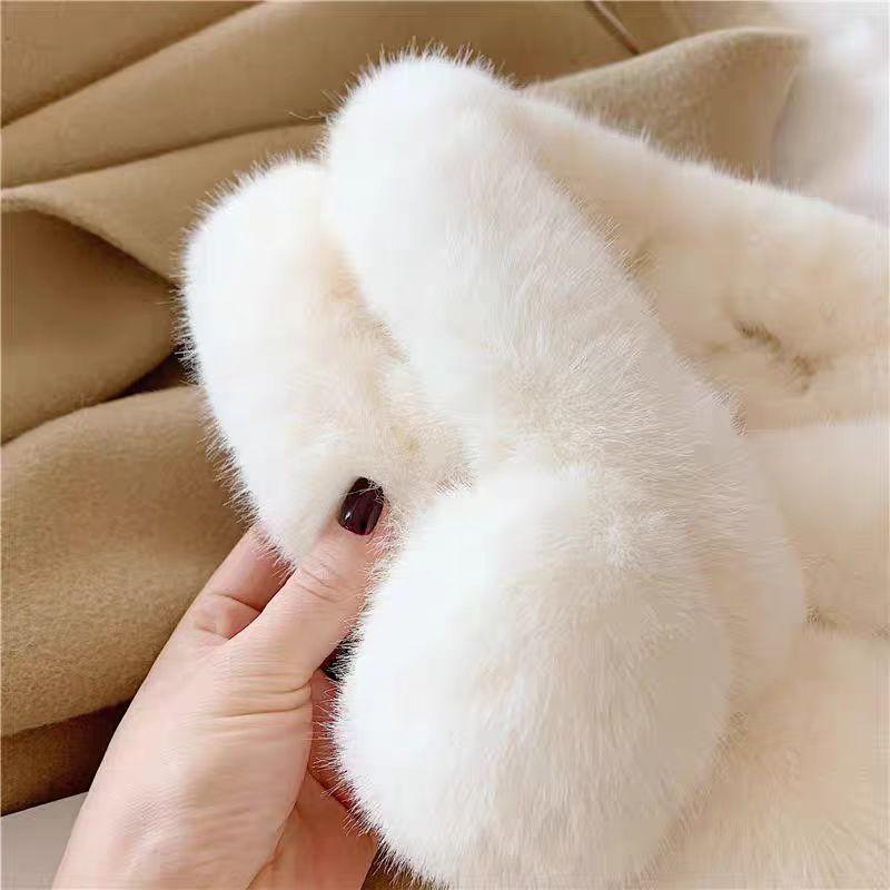 Winter Imitation Fur Cross Ball Scarf Imitation Rex Rabbit Hair Warm Fur Collar