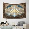 "Viking Nordic Ravens and Runes Design" Pattern Wall Hanging Tapestry Decorative Tapestry Home Decor for Bedroom and Living Room