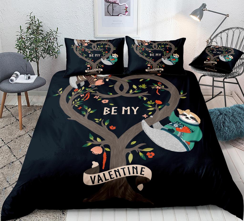 Cartoon Sloth Duvet Cover King Queen Funny Animal Bedding Set For Kids Wildlife Polyester Quilt Cover Children Birthday Gifts