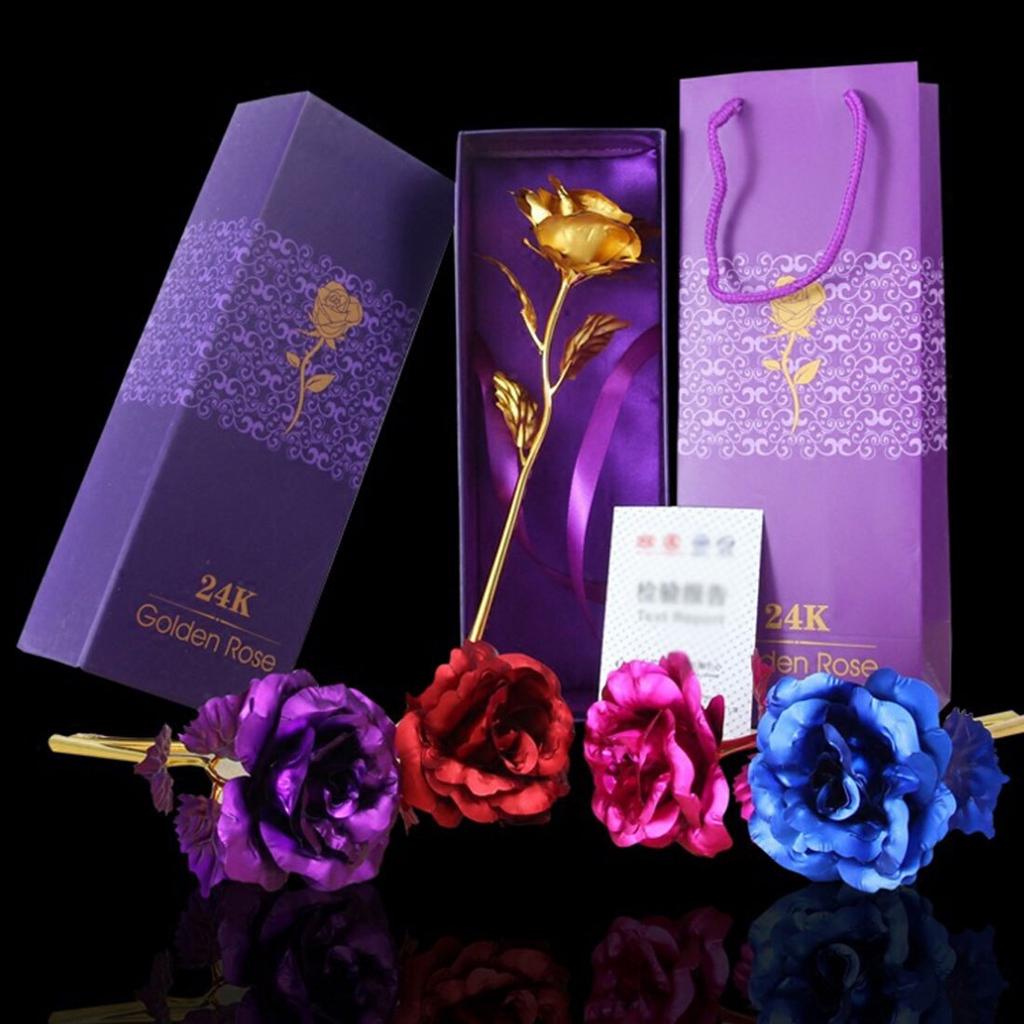 Buy Artificial Flowers 24K Foil Plated Gift Rose Gold Rose Forever Love