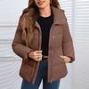 Women's Faux Suede Button Jacket Oversized Gathered Hem Short Length Coat Casual Vintage Outerwear With Pockets