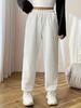 2025 Spring/Summer Girls' High-Waist Casual Sweatpants - Fashionable Solid Color Long Pants