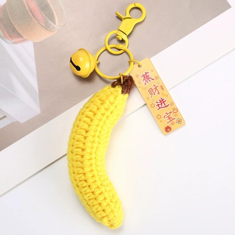 Woll-Häkel-Frucht-Schlüsselanhänger Kreatives Schönes Geschenk Handtasche Niedlicher Handgemachter Gestrickter Anhänger Geschenk Hochzeit Süßigkeitenbox Zubehör