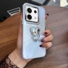 Luxury Bling Rhinestone Heart Ring Bracket Clear Phone Case for Xiaomi Redmi Note 14S 4G,13 Pro 5G 4G,POCO X6 5G,M6 Pro 4G Stand Cover