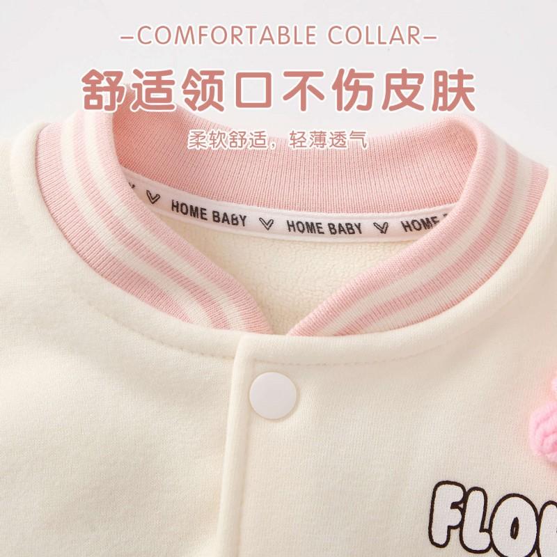 Girls Jacket 2026 Toddler Cotton Soft Fleece Outerwear 1-3 Years Old Baby Casual Open Front Cardigan