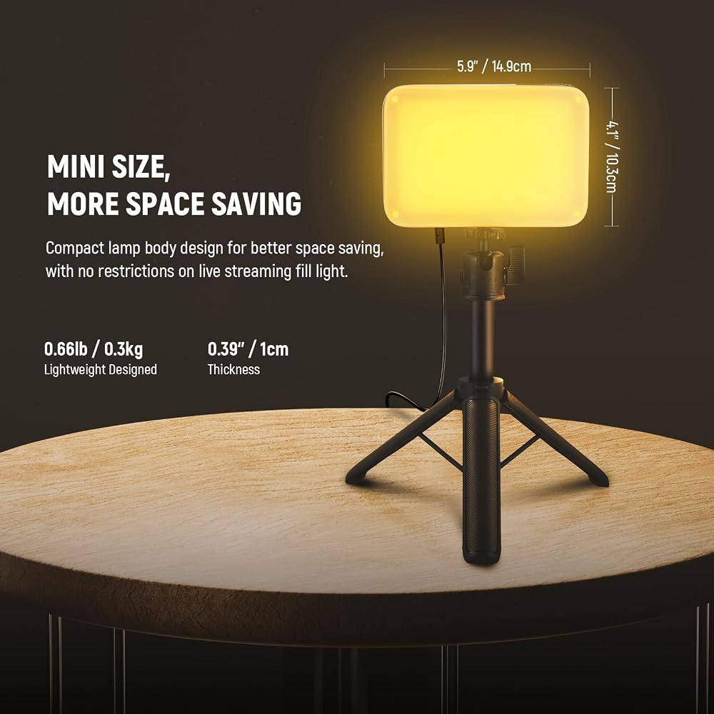 Neewer Luz de Vídeo LED BASICS, Luz para Fotografia, Temperatura de Cor Dupla, Dimerizável (3200K-5600K), Alto Índice de Reprodução de Cor (IRC 95), Compacto e Leve