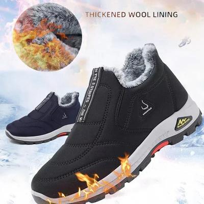 Winterschuhe aus dicker Baumwolle, wasserdicht, rutschfest, für Herren, Sport, Freizeit, dick, warm, Schuhe mit weicher Sohle