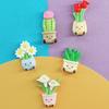2Pcs Cartoon Potted Plants Fridge Magnet Resin 3D Potted Cactus Aloe Lily Tulip Flower Refrigerator Magnet Kitchen Home Office Decoration