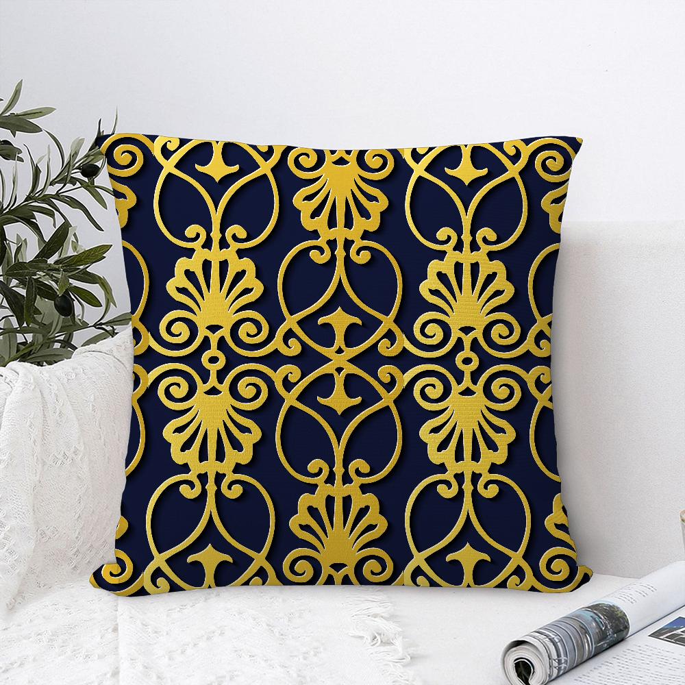 European Style Geometric Vine Pillow Case Plush Fabric Soft Pillowcase Double Sided Print Sofa Cushion Cover Throw Pillow Cover