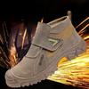 Welding Safety Shoes - Anti-Scald Steel Toe Boots for Men/Women, Anti-Smash & Puncture Proof, Wear-Resistant Suede Work Shoes