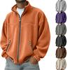 Herren Hoodie mit Stehkragen und Reißverschluss im amerikanischen Stil für Herbst und Winter, lässige Jacke, warmes Fleece-gefüttertes Pullover