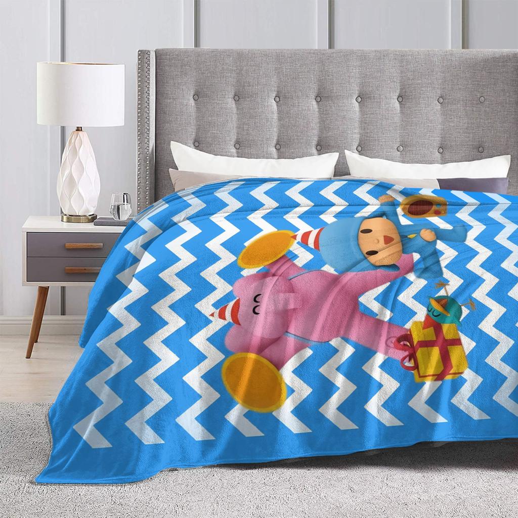 Pocoyoed Comedy Cartoon Blanket Wool Funny Warm Throw Blankets For Home Restaurant Spring/Autumn,