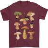 Mushroom Faces Foraging Mycology Mens T-Shirt 100% Cotton