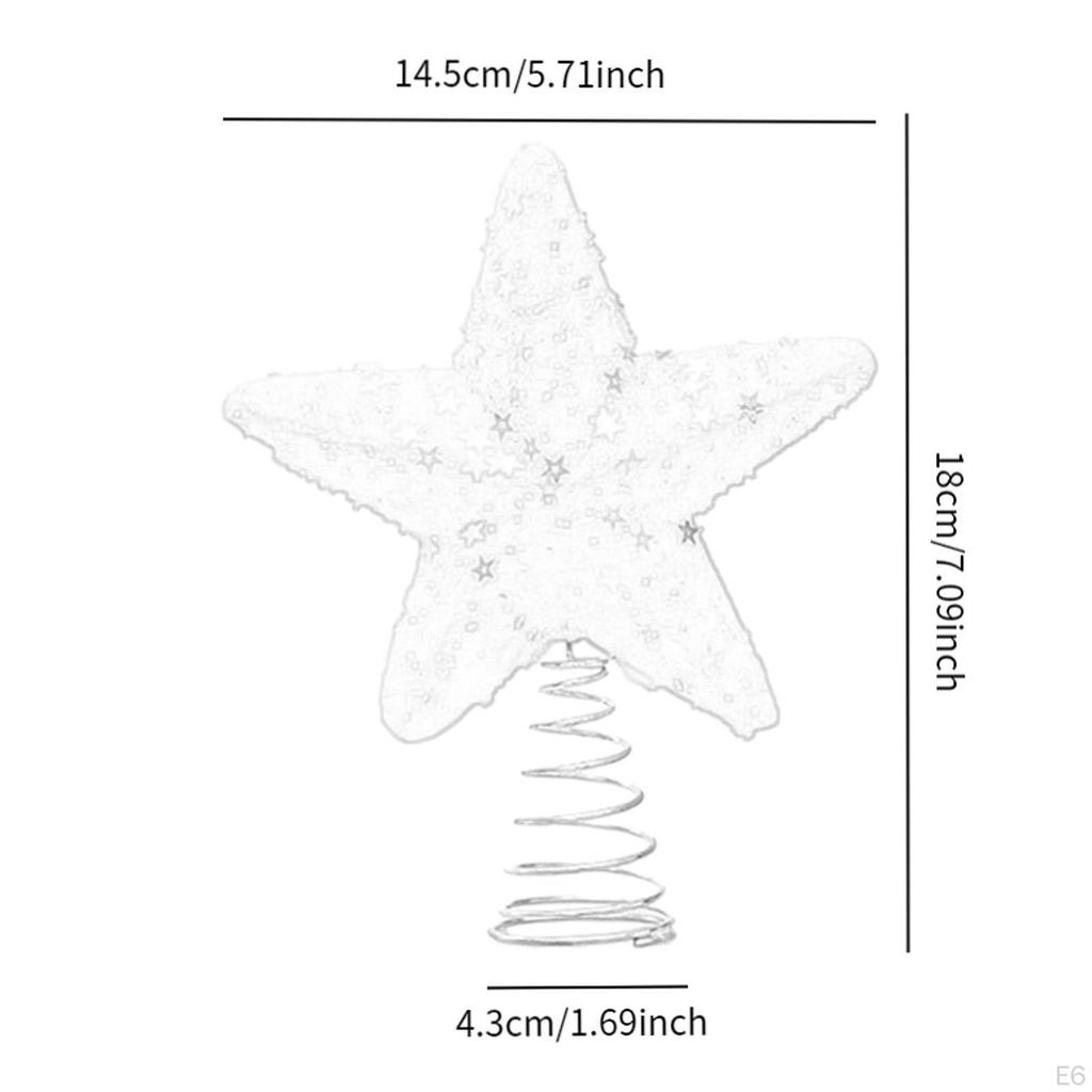 Christmas Treetop Star Ornament Tree Topper Glitter Porch Ballroom Venue Holiday Decoration