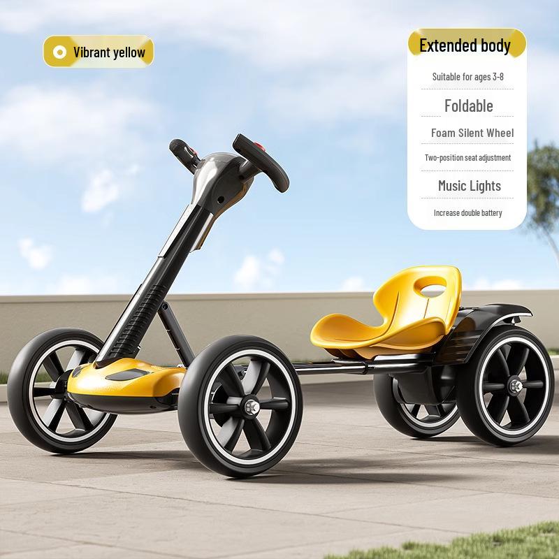 Go-Kart Elétrico Dobrável Carro de Passeio para Crianças 2-8 Anos - Não Requer Instalação