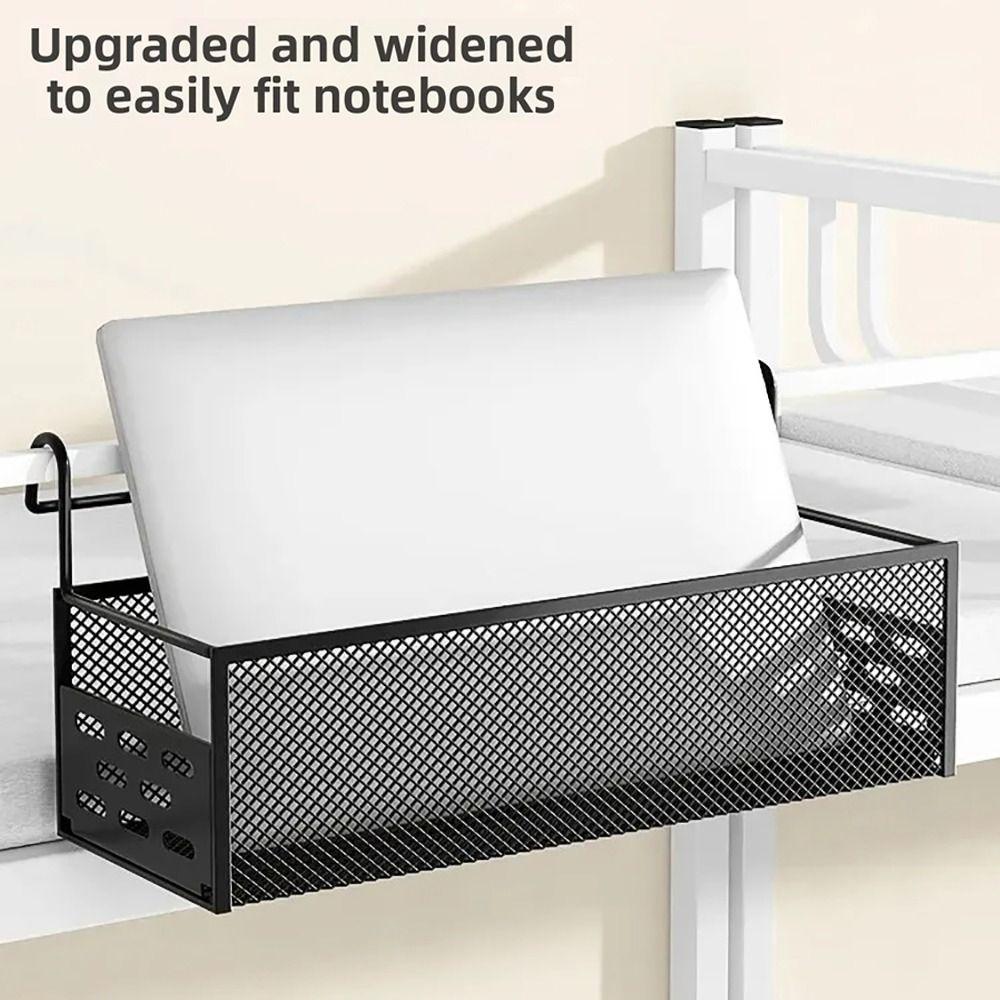 1Pcs New Iron Bedside Hanging Basket Punch-Free Hanging Bed Storage Rack Space Saving Bedside Shelf For Dormitory Home
