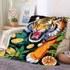 1pc Tiger Print Blanket Lightweight Blanket Throw Blanket For Sofa, Bed, Travel, Camping, Livingroom, Office, Couch, Chair yy251010010