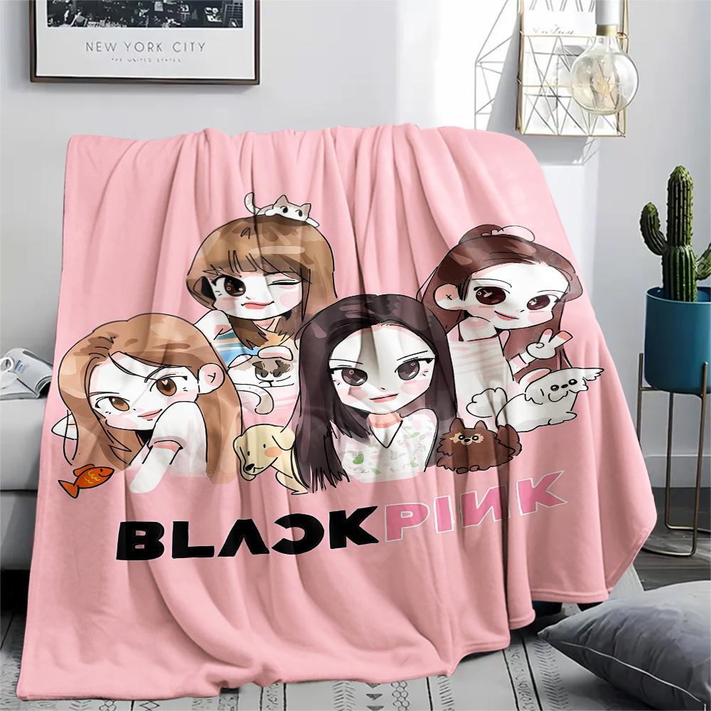 1pz Coperta in Flanella con Stampa Blackpink, Alta Qualità per Tutte le Stagioni, Arredamento per la Casa, Calore e Comfort, Perfetta per Regali di Natale
