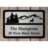 Metal Deer Mountain Sign Custom Address Plaque Home Decor