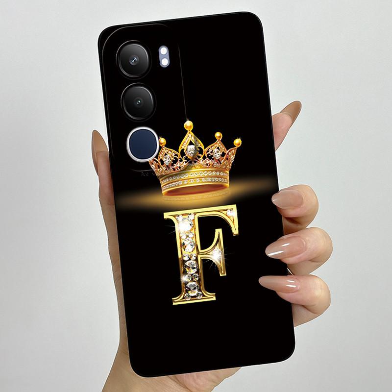 Pro Vivo Y19s 4G Pouzdro Koruna Počáteční Písmeno Měkký Silikonový Ochranný Zadní Kryt Pro Vivo V2419 Coque pro VivoY19S Y 19 s Fundas