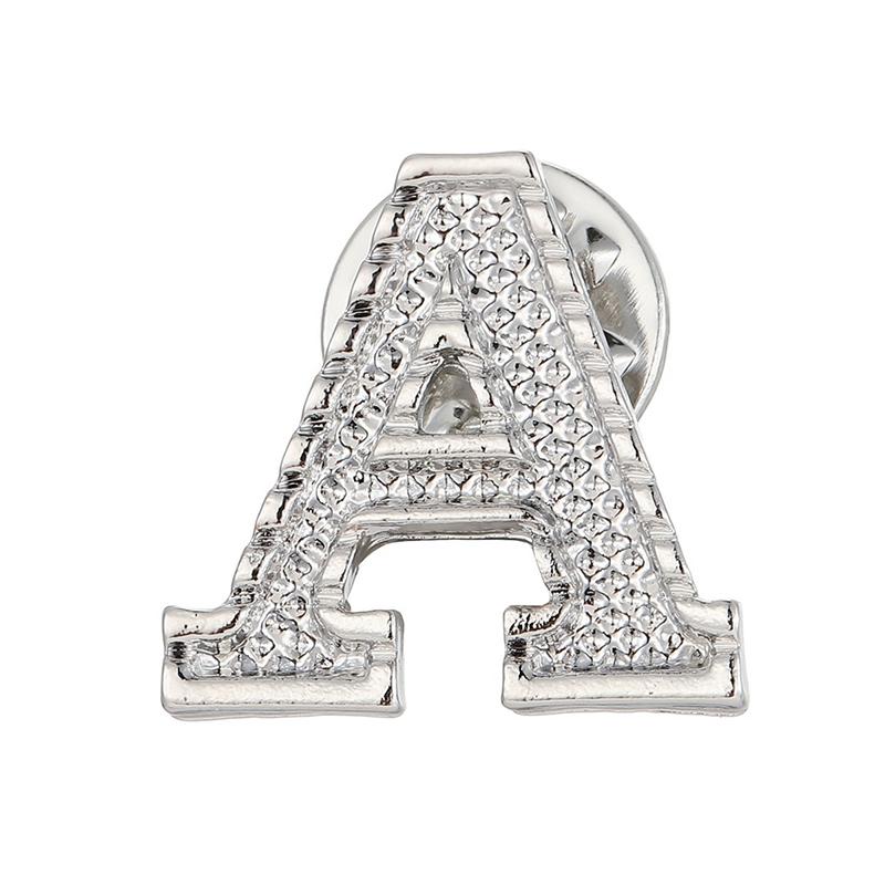A-Z Letter Initial Lapel Pin Brooches Vintage Coat Suit Shirt Badge Party Office Brooch Pins Gifts For Men And Women Accessories
