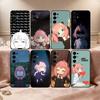 Cute Anya Forger Spy-Family Phone Case For Samsung S25,S24,S21,S22,S23,S30,Ultra,S20,Plus,Fe,Soft Silicone Black Cover