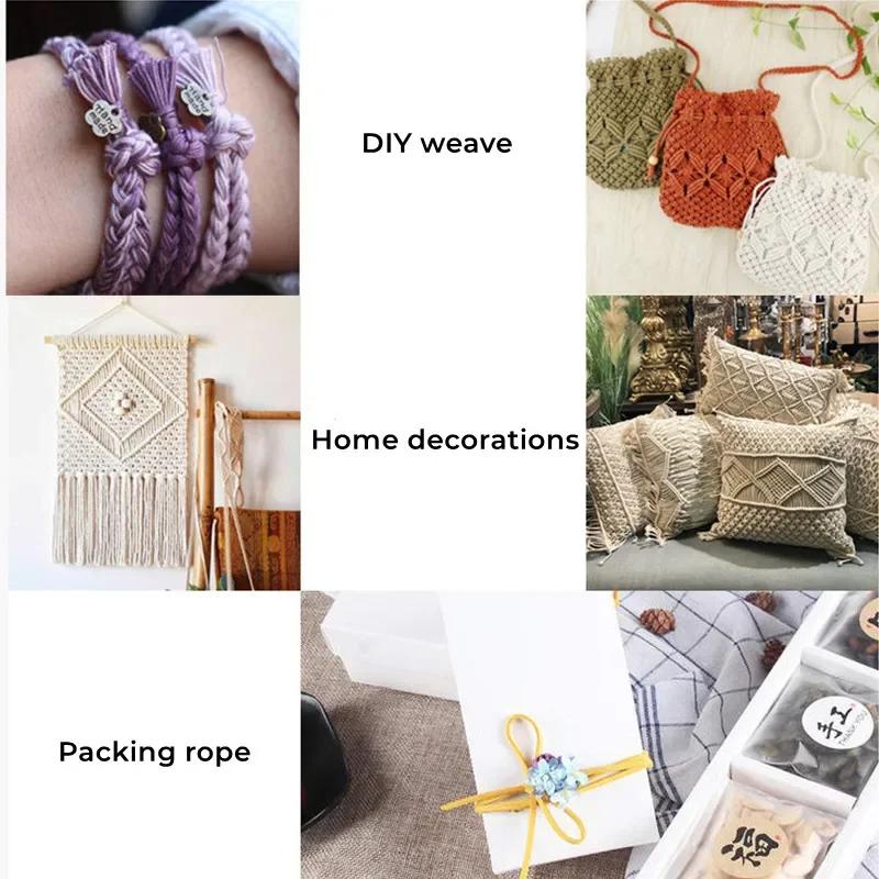 Cotton Macrame Cord Rope Bohemia Wedding Crafts DIY Twine Thread String Handmade Sewing Home Wall Hangings Party Decor