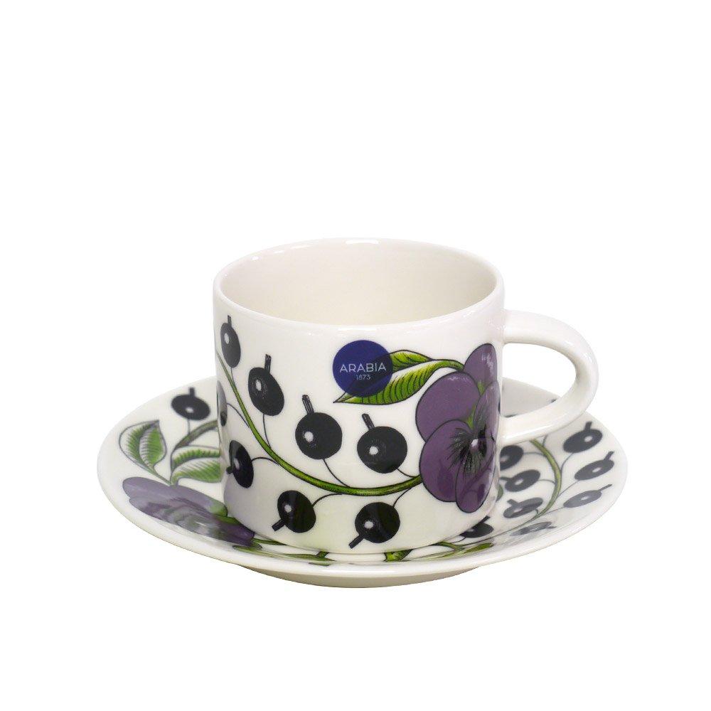 

Arabia Paratiisi Purple Coffee Cup and Used Saucer, 180ml, Porcelain, фиолетовый