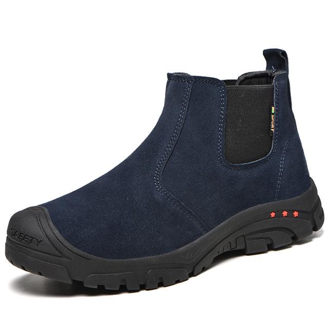 Suede Welder Shoes Men Safety Boots Steel Toe Work Shoes Sneakers Male Anti-Smash Anti-Slip Work Boots Men Safety Shoes Footwear