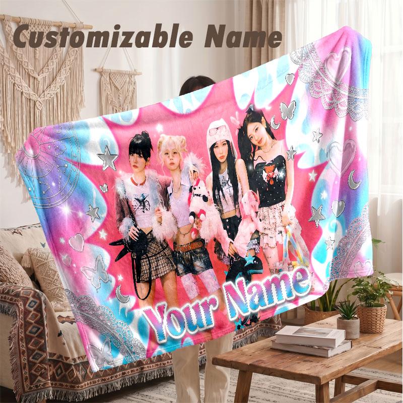 Custom Name Flannel Blanket,aespa Lightweight Warm Bed Blanket For Couch & Holiday Gift