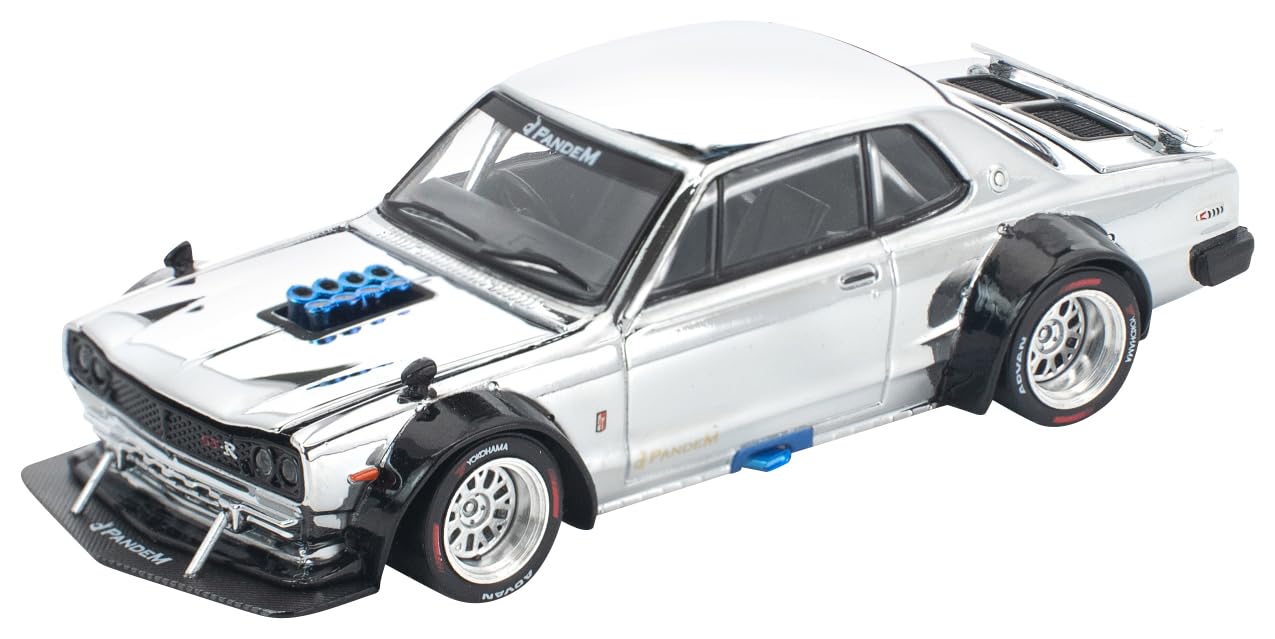 

Genesis Company POP RACE Skyline V8 Drift Silver Chrome Finished Model PR640330 1/64 GT-R (Hakosuka)