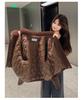 Women's Autumn Winter PU Leather Jacket, Quilted Lining Thickened Warm Cold-proof Detachable Big Faux Fur Collar Leather Coat