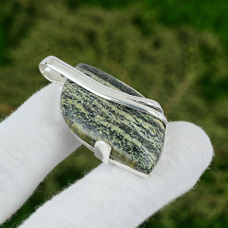 Sisters Day Deal Green Swiss Opal Stone 925 Silver Birthday Artisan Boho Pendant