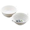 Sanada Seiko Co., Ltd. Colander Bowl Set, Metal, White, Round, 1.1 Liter