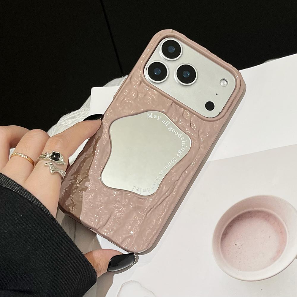 

Electroplated Silver Mirror 3D Rock Pattern Phone Case For iPhone 17 Air 16 15 14 13 12 11 Pro Max Soft Shockproof Back Cover iPhone 11