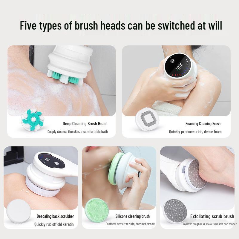 Multifunktionale wasserdichte elektrische Badebürste: Körpermassagegerät & Peeling-Schlammentferner
