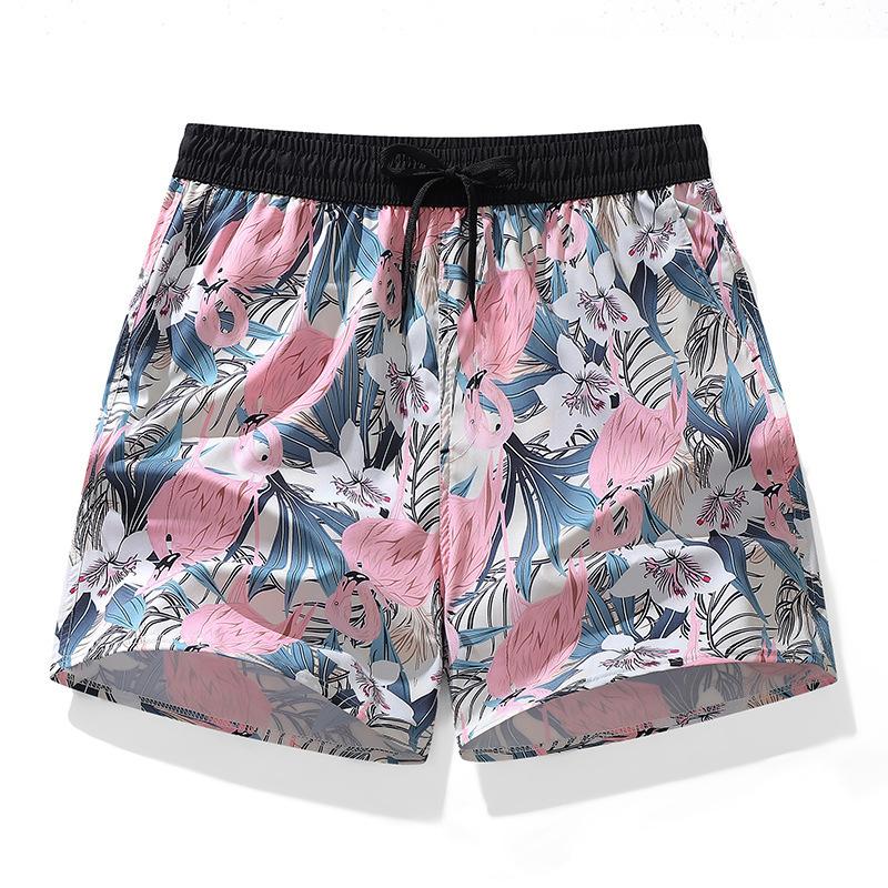

Printed Shorts Couple Beach Pants Men S Quick-Drying Loose European Size Casual Shorts Seaside Vacation Men S Underpants XL темно-червоний колір