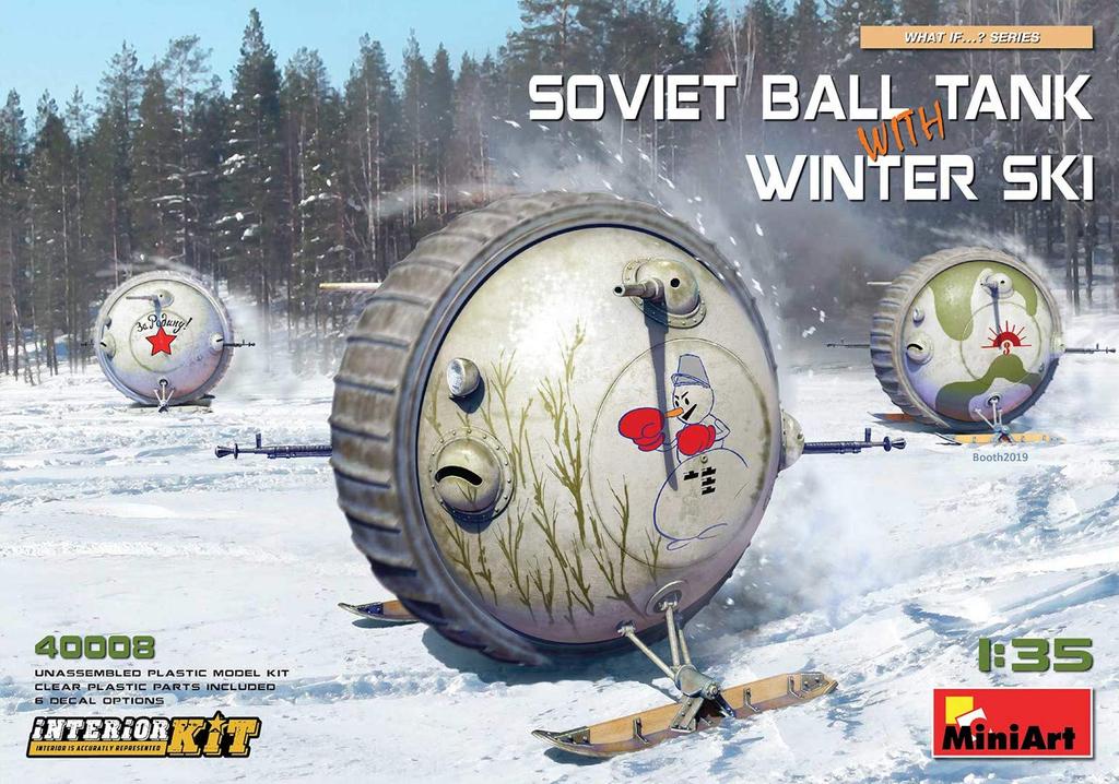 MiniArt Scale Soviet Ball Tank with Winter Skis and Full Interior Plastic Model Kit MA40008 1/35 (Interior Reproduction)
