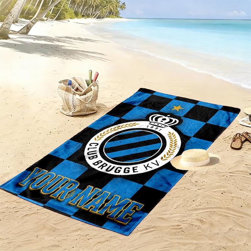 Custom Name Club Brugge Kv Print Beach Towel, Large Soft Quick Dry Towel for Beach Camping Swimming