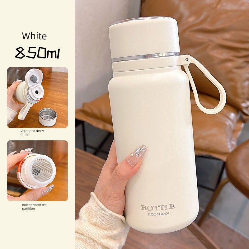 Simple Large-Capacity Thermos Cup for Girls, High-Looking 2024 New Style Water Cup, Portable Cold-Keeping Cup for Men, Car-Mounted Tea Cup