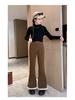 Girls' Micro-Flared Black Pants - Stylish & Warm for Autumn/Winter 2025