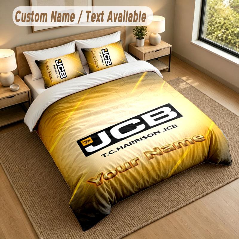 Bedding Set 1 Duvet Cover 2 Pillowcases JCB Print Soft Bed Linen Bedroom Decor