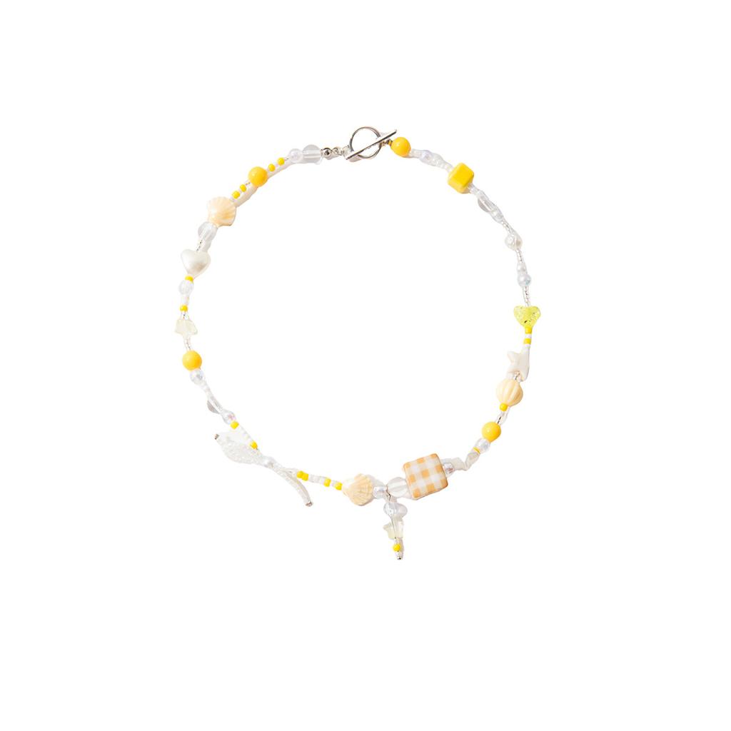 Creative Design Macaron Star Beaded Necklace, Light Luxury High-End Contrasting Color Candy Cartoon Cute Necklace