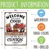 Ariela Funny Chicken Tin Sign Vintage Farmhouse Kitchen Welcome Wall Art Metal Decor
