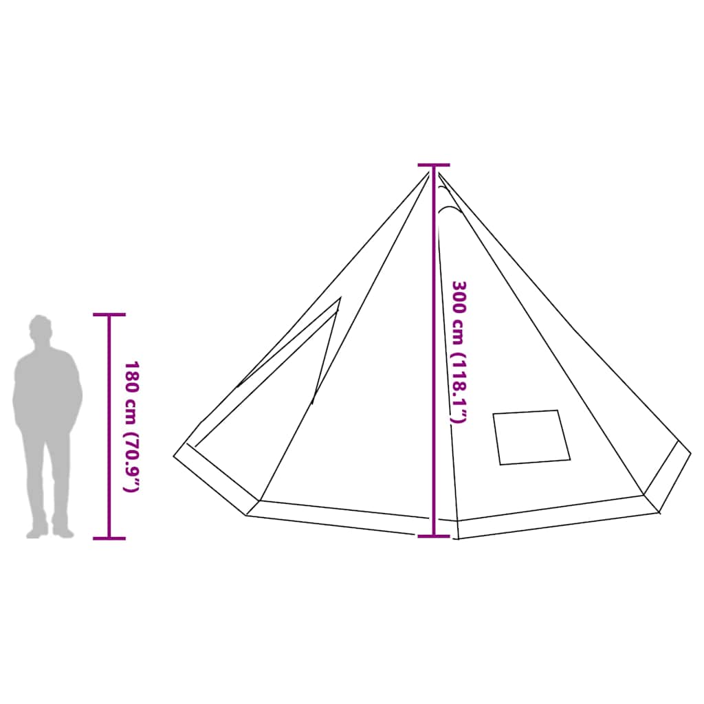 Tipi Tent with Roof and Storage Blue 560 x 560 x 300 cm Taffeta