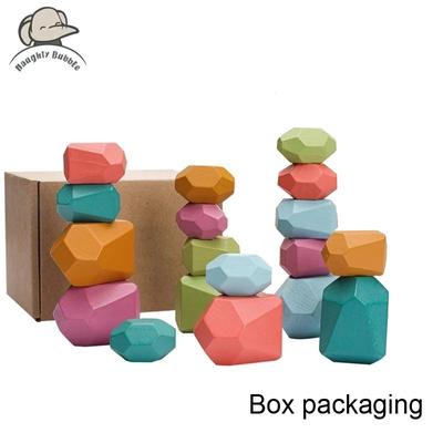 Holz-Regenbogensteine Bausteine Bunte Holzspielzeugsteine Stapler Balancierspiele Montessori Lernspielzeug für Kinder