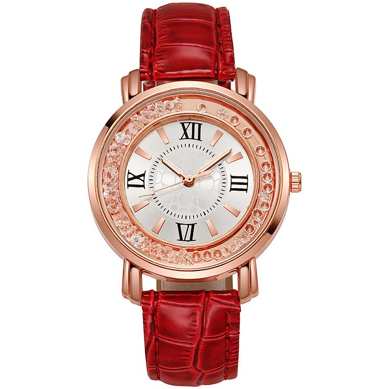 Quicksand Bead Watch Women S Belt Watch Student Quartz Watch красный
