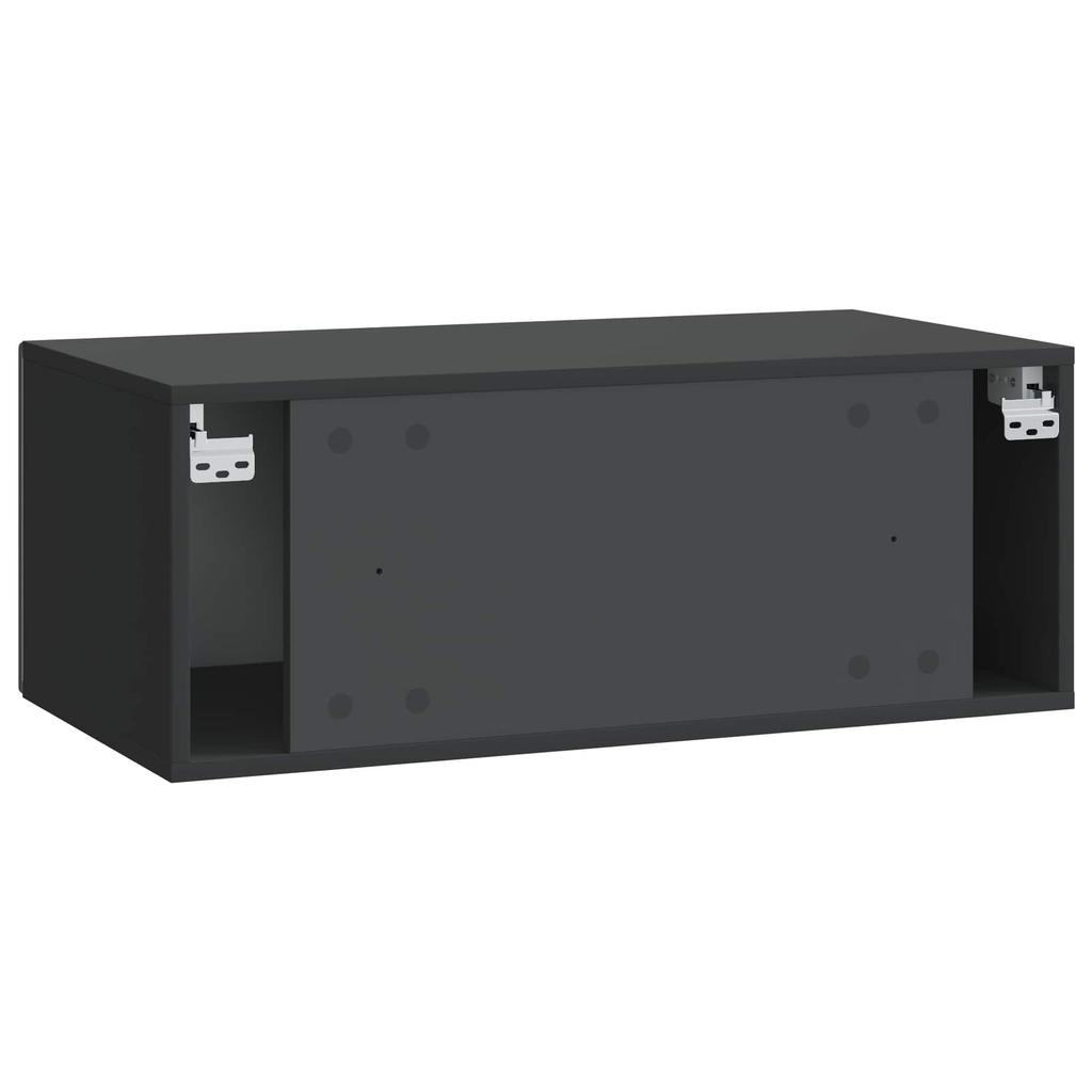 Wall Mounted TV Cabinet 59.5 X 31 Cm Black Particleboard